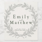 Étiquette Pour Bouteilles De Vin Mariage Elven Silverleaf (Étiquettes simples)