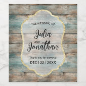 Étiquette Pour Bouteilles De Vin Mariage en bois Chic Pastel de Shabby (Étiquettes simples)