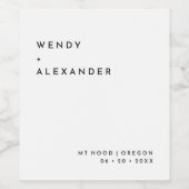 Étiquette Pour Bouteilles De Vin Mariage en gras moderne blanc (Étiquettes simples)