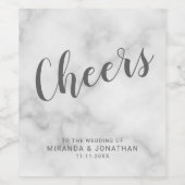 Étiquette Pour Bouteilles De Vin Mariage en marbre élégant et élégant (Étiquettes simples)