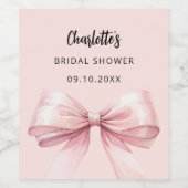 Étiquette Pour Bouteilles De Vin Mariage en rose (Étiquettes simples)