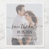 Étiquette Pour Bouteilles De Vin Mariage Enregistrer La Date Invitation (Étiquettes simples)