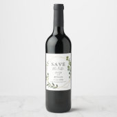 Étiquette Pour Bouteilles De Vin Mariage Enregistrer La Date Verdure Eucalyptus (Devant)