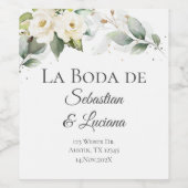 Étiquette Pour Bouteilles De Vin Mariage espagnol Eucalyptus (Étiquettes simples)