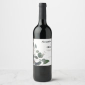 Étiquette Pour Bouteilles De Vin Mariage Eucalyptus moderne (Devant)