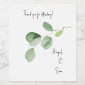 Étiquette Pour Bouteilles De Vin Mariage Eucalyptus personnalisé moderne (Étiquettes simples)