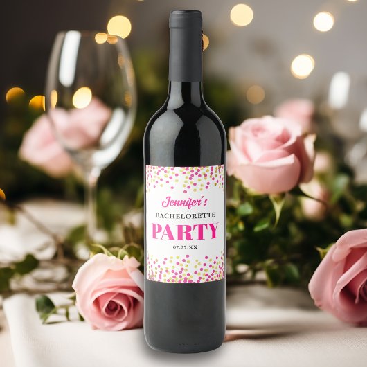 Étiquette Pour Bouteilles De Vin Mariage EVJF Glam Dots