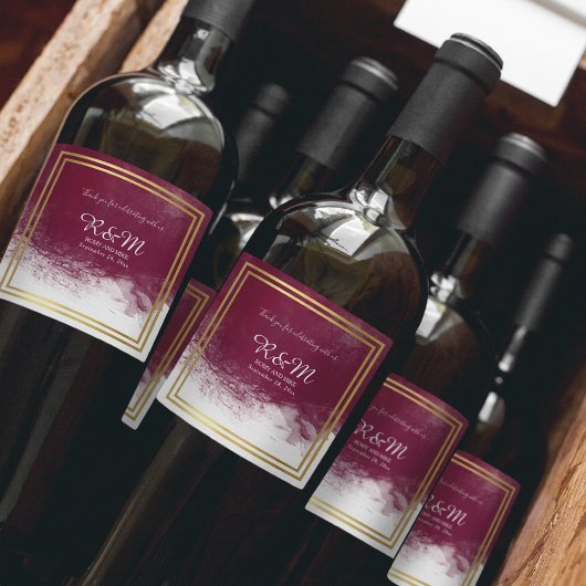 Étiquette Pour Bouteilles De Vin mariage faveurs élégantes