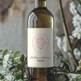 Étiquette Pour Bouteilles De Vin Mariage Fleur de Rosier Classique du Jardin de Fam