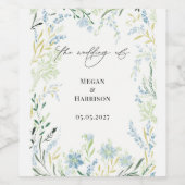 Étiquette Pour Bouteilles De Vin Mariage Fleur Delicate Anglais Meadow (Étiquettes simples)