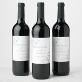 Étiquette Pour Bouteilles De Vin mariage fleur sauvage bleu (Bouteilles)
