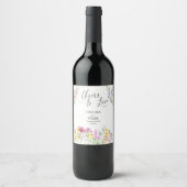 Étiquette Pour Bouteilles De Vin Mariage Fleur sauvage Meadow (Devant)