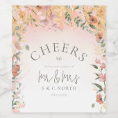 Étiquette Pour Bouteilles De Vin Mariage Fleur sauvage Sunny Cheers Gradient ID1023 (Étiquettes simples)