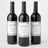 Étiquette Pour Bouteilles De Vin Mariage Fleuris Moderne Violet (Bouteilles)