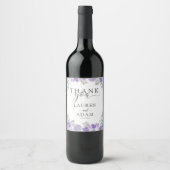 Étiquette Pour Bouteilles De Vin Mariage Fleuris Moderne Violet (Devant)