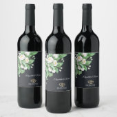 Étiquette Pour Bouteilles De Vin Mariage Fleurs Blanches (Bouteilles)