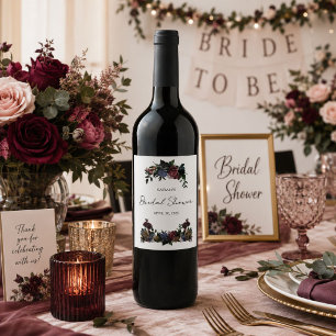 Étiquette Pour Bouteilles De Vin Mariage Fleurs de Bourgogne pour la Mariée