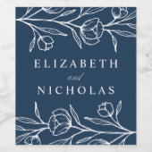 Étiquette Pour Bouteilles De Vin Mariage floral (Étiquettes simples)