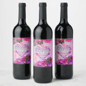 Étiquette Pour Bouteilles De Vin Mariage floral Amethyst framboise (Bouteilles)