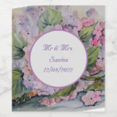 Étiquette Pour Bouteilles De Vin Mariage Floral avec dire serviettes (Étiquettes simples)