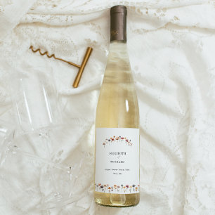 Étiquette Pour Bouteilles De Vin Mariage floral coloré
