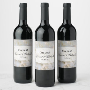 Étiquette Pour Bouteilles De Vin Mariage floral de carnation blanche