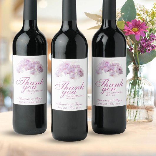 Étiquette Pour Bouteilles De Vin Mariage floral d'orchidée rose pâle