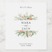 Étiquette Pour Bouteilles De Vin Mariage floral Lily moderne (Étiquettes simples)