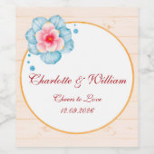 Étiquette Pour Bouteilles De Vin Mariage floral rustique (Étiquettes simples)
