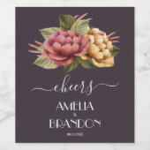 Étiquette Pour Bouteilles De Vin Mariage floral spectaculaire (Étiquettes simples)