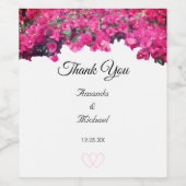 Étiquette Pour Bouteilles De Vin Mariage floral tropical (Étiquettes simples)