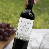 Étiquette Pour Bouteilles De Vin Mariage forestier À feuillage persistant de la mon