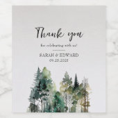 Étiquette Pour Bouteilles De Vin Mariage forestier rustique (Étiquettes simples)