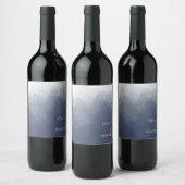 Étiquette Pour Bouteilles De Vin Mariage Fumée Bleu Nuit Classique (Bouteilles)