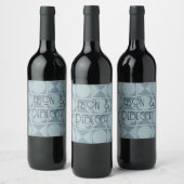 Étiquette Pour Bouteilles De Vin Mariage géométrique bleu moderne (Bouteilles)