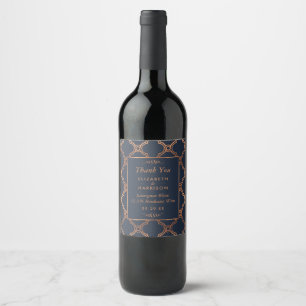 Étiquette Pour Bouteilles De Vin Mariage Géométrique vintage Gatsby