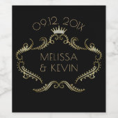 Étiquette Pour Bouteilles De Vin Mariage Gold Crown Frame (Étiquettes simples)