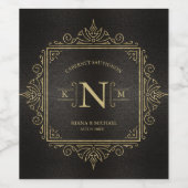 Étiquette Pour Bouteilles De Vin Mariage Gold Filigree fin ID871 (Étiquettes simples)