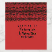 Étiquette Pour Bouteilles De Vin Mariage gothique dentelle rouge noir (Étiquettes simples)