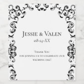 Étiquette Pour Bouteilles De Vin Mariage gothique noir et blanc (Étiquettes simples)