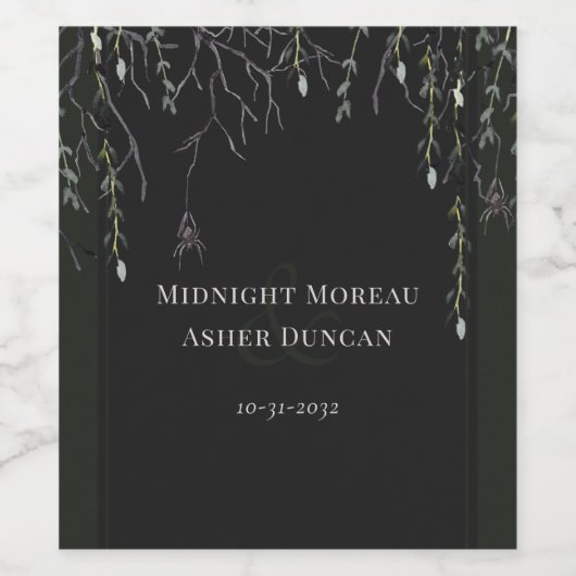 Étiquette Pour Bouteilles De Vin Mariage gothique sombre et maussade  (Étiquettes simples)