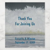 Étiquette Pour Bouteilles De Vin Mariage Guest Beach Ocean Réception Merci (Étiquettes simples)