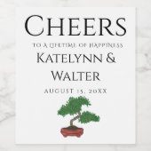 Étiquette Pour Bouteilles De Vin Mariage japonais Bonsai Tree (Étiquettes simples)