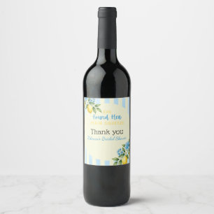 Étiquette Pour Bouteilles De Vin Mariage Lemon Blue Main Squeeze