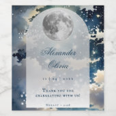 Étiquette Pour Bouteilles De Vin Mariage lunaire de nuit (Étiquettes simples)