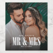 Étiquette Pour Bouteilles De Vin Mariage M. & Mme Photo (Étiquettes simples)