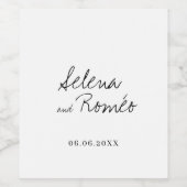 Étiquette Pour Bouteilles De Vin Mariage main moderne tiré (Étiquettes simples)