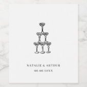 Étiquette Pour Bouteilles De Vin Mariage main moderne tiré (Étiquettes simples)