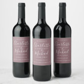 Étiquette Pour Bouteilles De Vin Mariage Mauve Signature Script (Bouteilles)