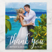 Étiquette Pour Bouteilles De Vin Mariage Merci Bride Groom Photo (Étiquettes simples)